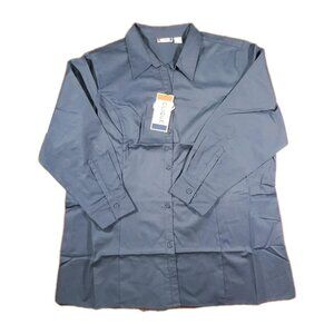 CLIQUE Blue Work Shirts Uniform Long Sleeve 3M Repellent XXL NWT